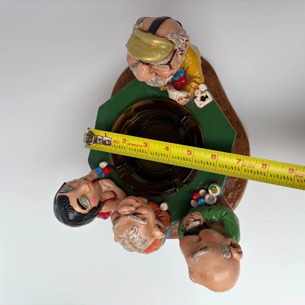 VTG‎ 1973 Chalkware by Prelude Creations Ashtray Poker Table Humor Caricature